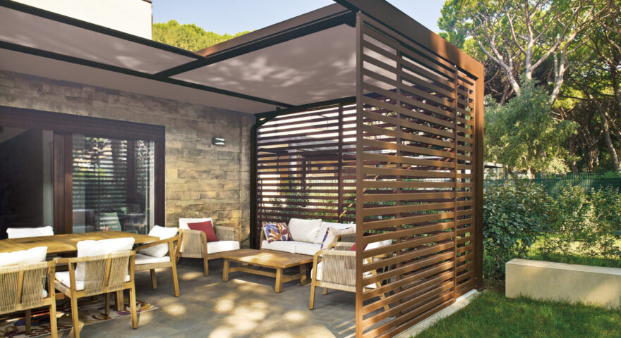 Pergola ESSENCE a due moduli, corten