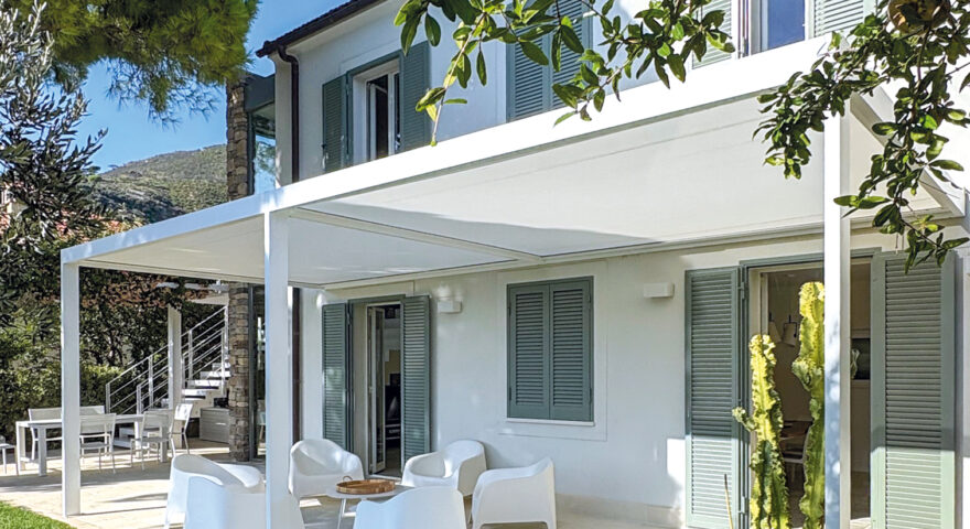 Pergola ESSENCE a due moduli, bianco
