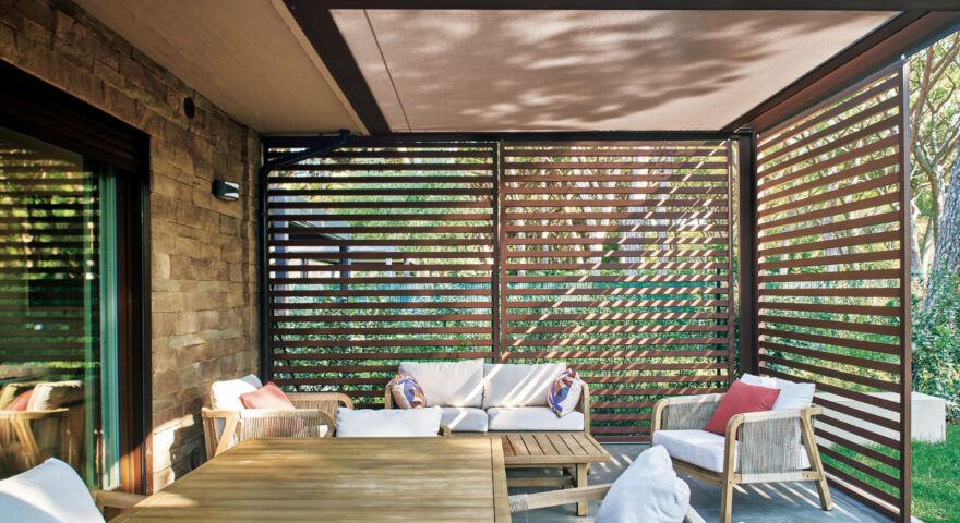 Pergola ESSENCE a due moduli, corten